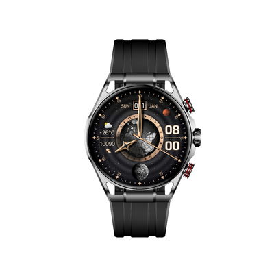 Amoled Smart Watch Runde Form Schwarze wasserdichte Fitnessuhr