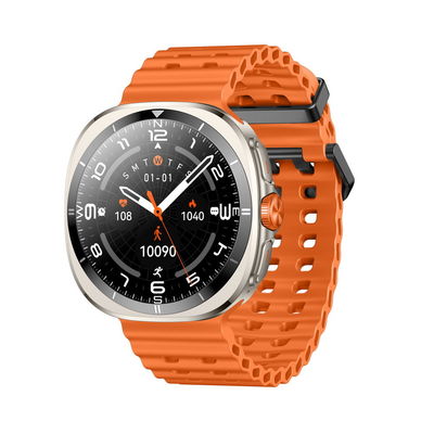KW298 Zinklegierung Runde Form Smart Watch Schwarz Orange Stilvolle große runde Gesichtsuhren